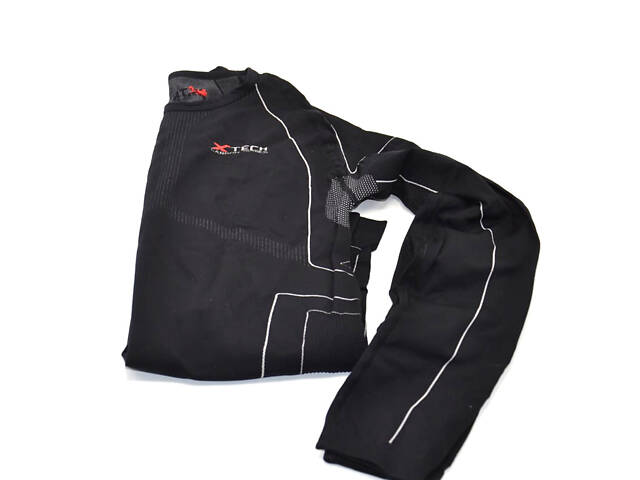 Термокофта с воротничком (лонгслив) X TECH Maglia Race 3 Munica Lunga lupetto Nero L/XL черная - Фото 8