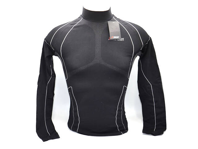 Термокофта с воротничком (лонгслив) X TECH Maglia Race 3 Munica Lunga lupetto Nero L/XL черная - Фото 2