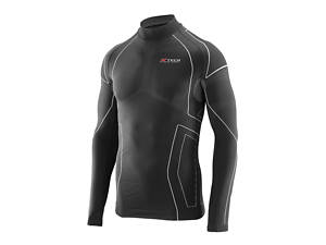 Термокофта з комірцем (лонгслів) X TECH Maglia Race 3 Munica Lunga lupetto Nero L/XL Чорна