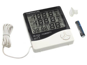 Термометр с гигрометром Цифровой HTC-2 с выносным датчиком температуры