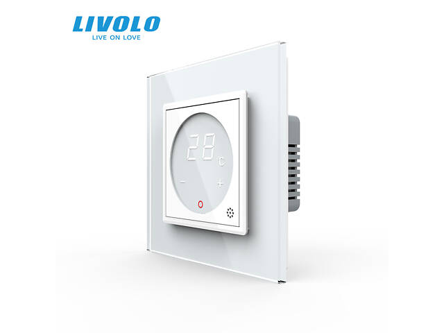 Терморегулятор сенсорный с датчиком температуры воздуха Livolo серый золото стекло (VL-C701TM-15/13) - Фото 2