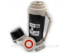 Термос, 2100 мл, металлический вакуумный нержавеющая сталь для кофе и чая термос чёрный 35х12х12