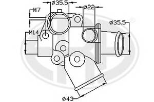 Термостат для моделей: ALFA ROMEO (145, 146), FIAT (TEMPRA,TEMPRA), LANCIA (DEDRA,DELTA,DEDRA)