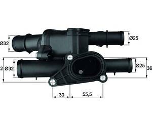 Термостат VW BORA (1J2) / VW GOLF (1K1) / AUDI A3 (8P1) / VW POLO (6V5) 1993-2015 г.