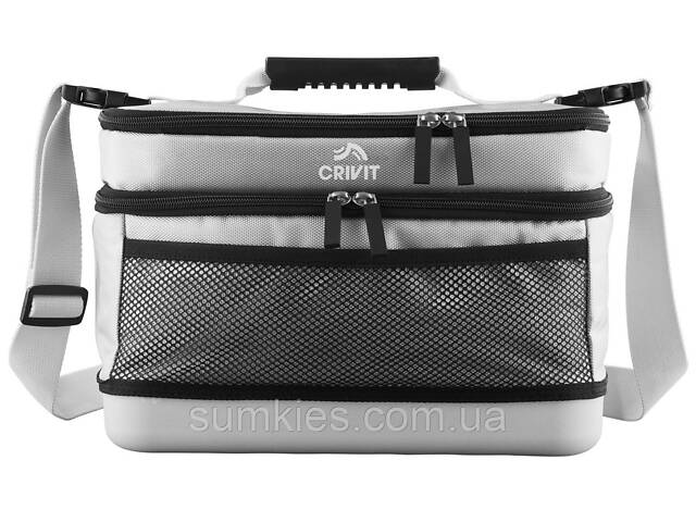 Термосумка для пікніка, ланчбокс із жорстким дном Crivit 12L сіра - Фото 2