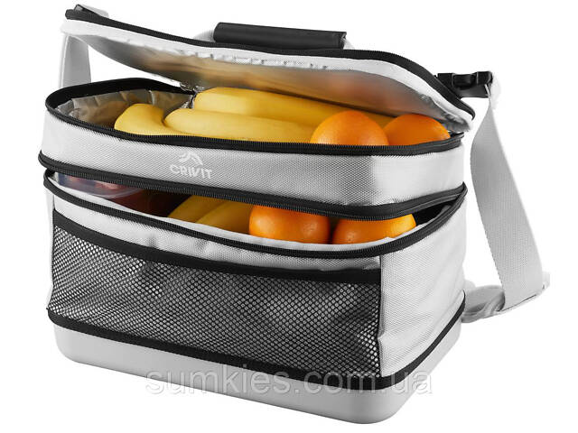 Термосумка для пікніка, ланчбокс із жорстким дном Crivit 12L сіра - Фото 3