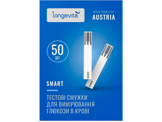 Тест-смужки для глюкометра Longevita Smart 50 шт. (6397644) - Фото 1
