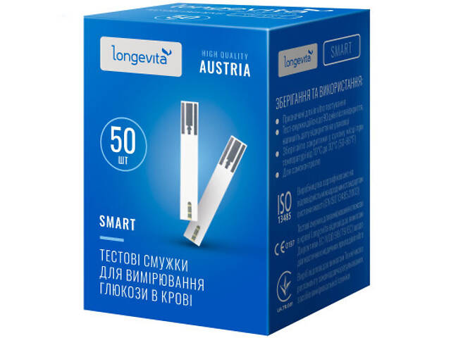 Тест-смужки для глюкометра Longevita Smart 50 шт. (6397644) - Фото 2