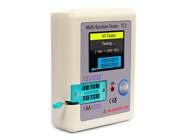 Тестер напівпровідникових елементів, транзисторів ESR LCR-TC1 - Фото 1