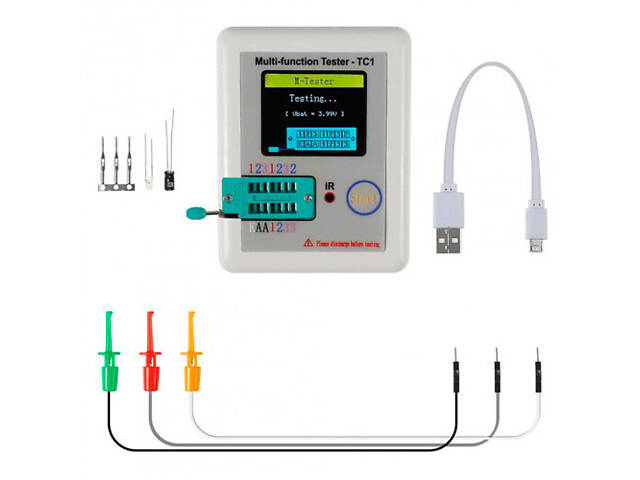 Тестер напівпровідникових елементів, транзисторів ESR LCR-TC1 - Фото 3