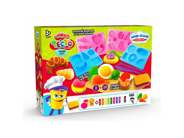 Тесто для лепки с формочками Danko Toys ДТ-ТЛ-02129 12 цветов - Фото 1