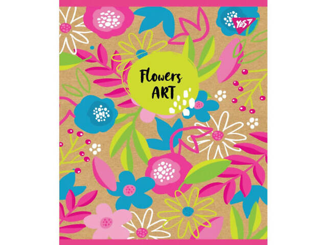 Зошит Yes А5 Flowers Art Крафт 18 аркушів лінія 5 дизайнів (765090) - Фото 4