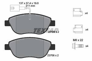 TEXTAR 2370901 Тормозные колодки (передние) Fiat Doblo/Qubo 10-/Punto 08-/Opel Combo 12- (Bosch) Q+ (+датчик)