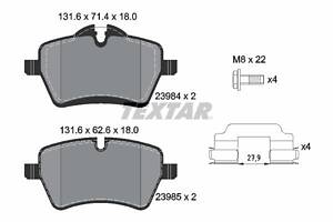 TEXTAR 2398401 Колодки тормозные (передние) Mini (R50/R53/R52/R56/R57/R58/R59) 01-16