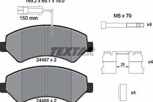 TEXTAR 2446703 Колодки гальмівні (передні) Citroen Jumper/Fiat Ducato/Peugeot Boxer 2.0-3.