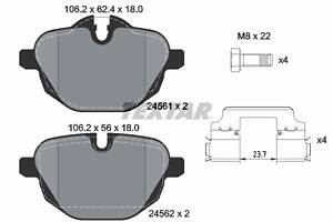 TEXTAR 2456101 Колодки гальмівні (задні) BMW 5/X3/X5 10- (TRW)