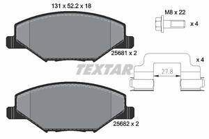 TEXTAR 2568101 Колодки тормозные (передние) Skoda Fabia 10- (TRW) Q+