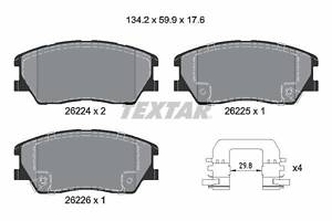 TEXTAR 2622401 Колодки тормозные (передние) Kia Soul 1.6/2.0 19- (+датчик)