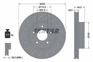 TEXTAR 92165005 Диск гальмівний (передній) MB C-class (W204/S204/C204) 07-14 (295x28) PRO+