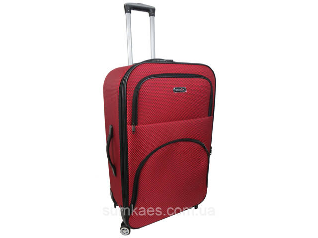 Тканевый большой чемодан на колесах 100L Gedox GD Polo красный в клетку - Фото 1