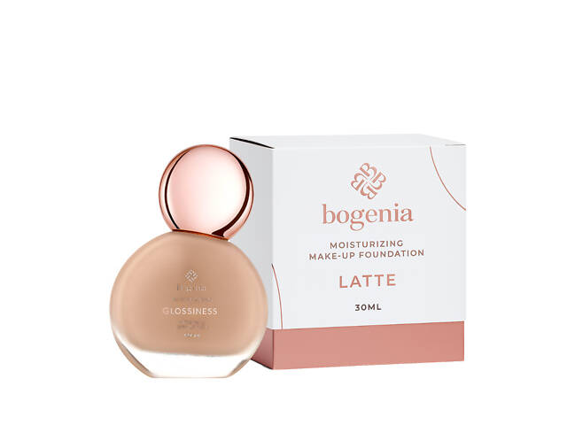 Тональная основа увлажняющая Bogenia Glossiness 30 мл BG600 № 006 Latte Тёмный бежевый