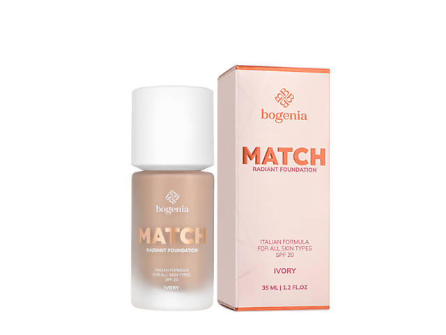 Тональный крем для лица Bogenia Match Radiant Foundation (BG609) , 001 Ivory Айвори