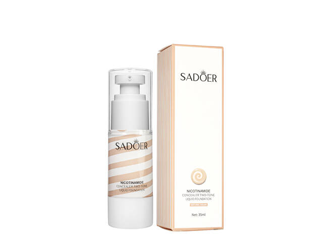 Тональный крем для лица увлажняющий двухфазный Sadoer Concealer Two Tone Liquid Foundation 35 мл, Натуральний