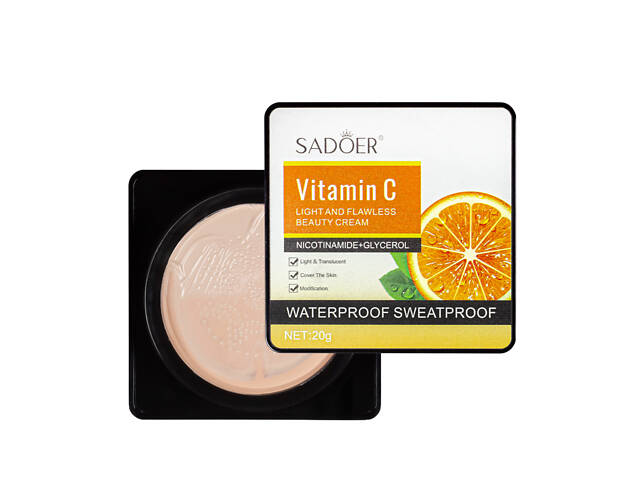 Тональный крем кушон Sadoer Vitamin C Light водостойкий 20 г 02 Бежево-розовый SD96192