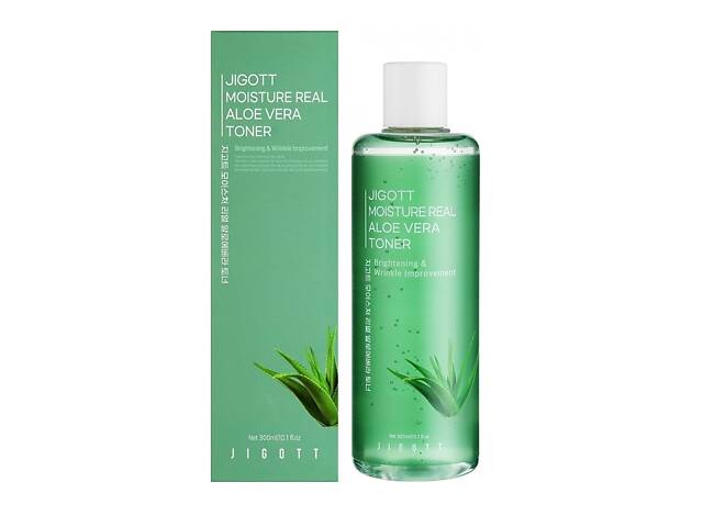 Тонер для лица Jigott Aloe Moisture Real Aloe Vera Toner 300 мл (8809541282508)