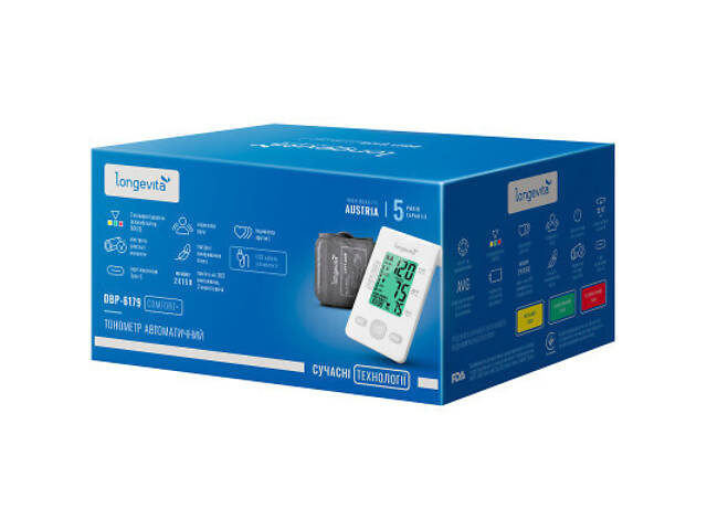 Тонометр Longevita Авт.вимір.артер.тиску LONGEVITA DBP-6179 (DBP-6179) - Фото 5