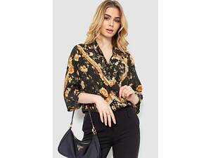 ТОП! Боді з квітковим принтом, колір чорно-бежевий, 244R049 AGER S