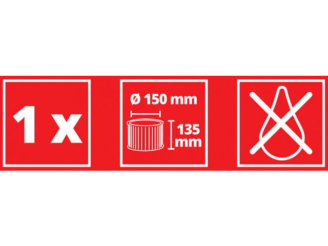 ТОП! Фільтр гофрований до будівельного порохотяга 20-30л Einhell (2351113) - Фото 7