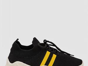 ТОП! Кросівки жіночі текстильні, колір чорно-жовтий, 244R251K AGER 38