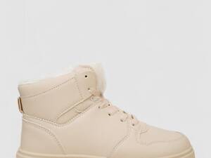 ТОП! Кроссовки женские зимние на меху, цвет бежевый, 248RMB12 STILLI 37