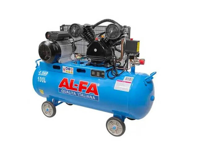 ТОП! Масляный поршневой компрессор AL-FA ALC 100-2 : 100л, 3.8кВт, 10бар (ALC-100-2) - Фото 1