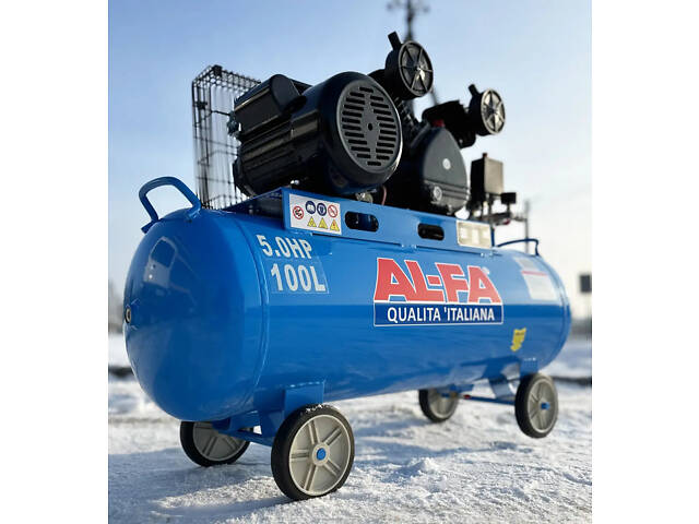 ТОП! Масляный поршневой компрессор AL-FA ALC 100-2 : 100л, 3.8кВт, 10бар (ALC-100-2) - Фото 7