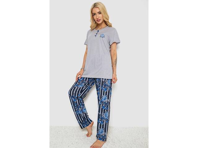 ТОП! Пижама женская с принтом цвет серый 243R5886 Stil Moda XXXL - Фото 3
