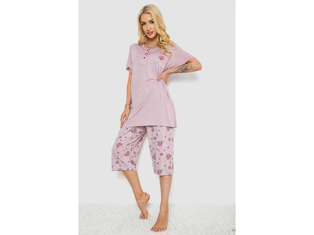 ТОП! Пижама женская с принтом цвет сиреневый 243R6762 Stil Moda XXL - Фото 3
