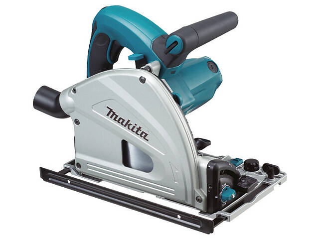 ТОП! Профессиональная ручная погружная дисковая пила Makita SP6000J : 1300 Вт, 165мм, 55мм + линейка 1.5м - Фото 4
