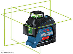 ТОП! Професійний лінійний лазерний нівелір Bosch Professional GLL 3-80 G : зелений промінь, 30 м, на батарейках, кейс