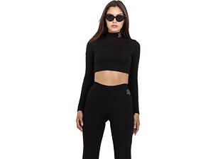 Топ з довгим рукавом в рубчик Totalfit T422 XS Чорний (06399730)