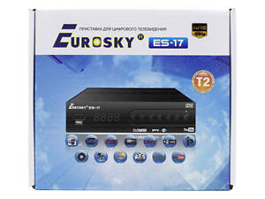 ТОП! ТВ-ресивер тюнер Eurosky ES-17 / металический корпус / DVB-T 2 (Гарантия 1год)