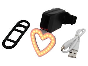 ТОП! Велосипедный задний фонарь мигалка аккумуляторная Сердце 902 microUSB