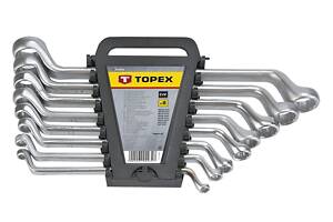 TOPEX 35D856 Набір ключів накидних вигнутих (8шт) (6x7-20x22mm)