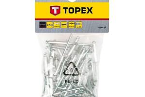 TOPEX 43E503 Заклепка алюмінієва (4.8х12.5mm) (к-кт 50шт)