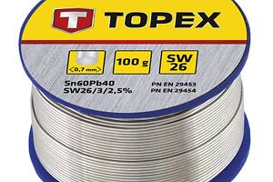 TOPEX 44E512 Припій олов'яний (d=0.7mm) (100g)