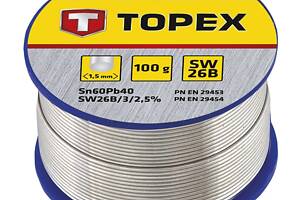 TOPEX 44E524 Припій олов'яний (d=1.5mm) (100g)