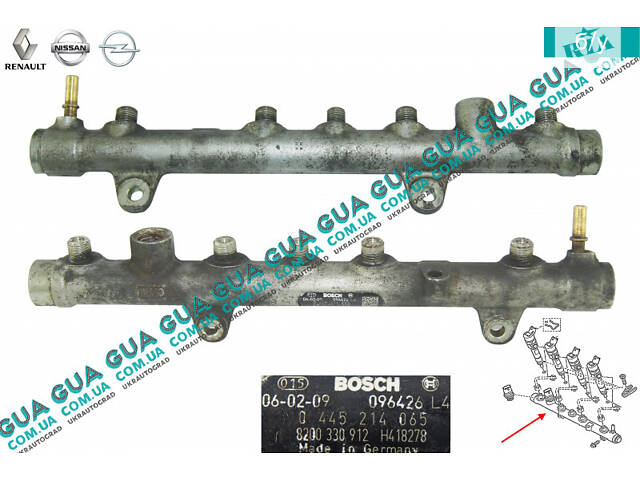 Топливная рейка / Рампа / распределительный трубопровод / Common Rail 0445214065 Nissan / НИССАН INTERSTAR 1998-2010 / И