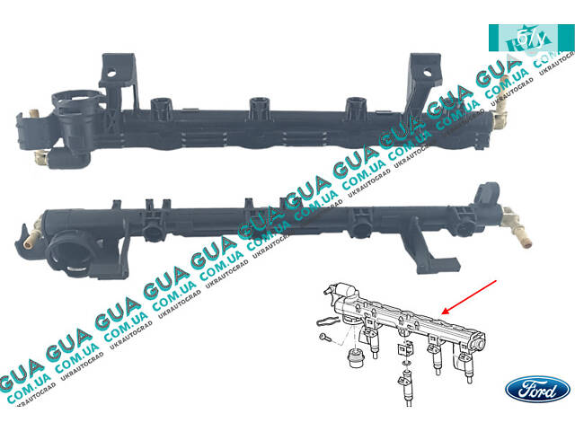 Топливная рейка / Рампа / распределительный трубопровод 5S6G9H487AA Ford / ФОРД C-MAX 2003-2007 / ФОКУС С-МАКС, Ford / Ф