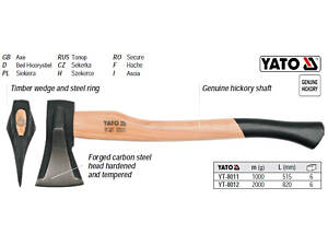 Топор YATO сокира колун m=1 кг l=515 мм YT-8011